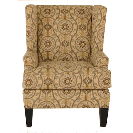 Transitional Wing Chair with Tapered Legs